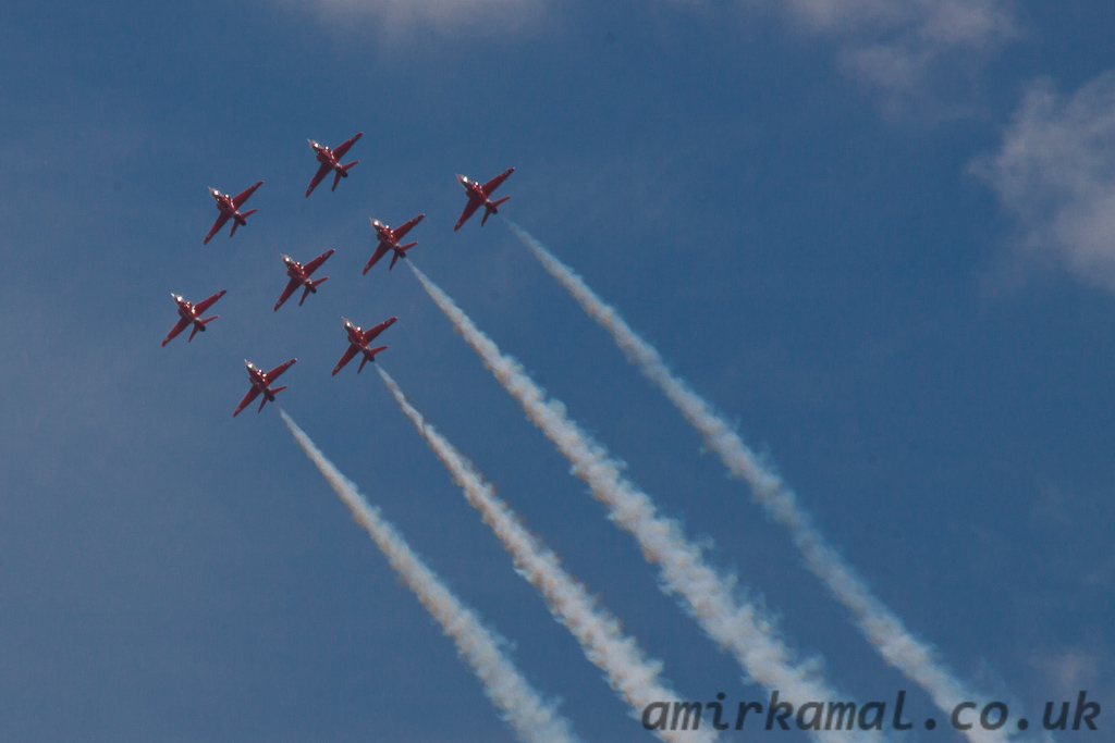 Red Arrows over Goodwood
