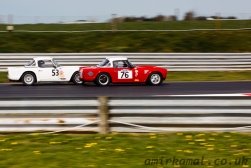 Roy Chamberlain (53) and Kevan Hadfield (76) battle for the lead (CSCC Swinging Sixties Group 1)