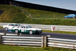 Chris Palmer passes Richard Dorlin for the lead (Jaguar Classic Parts Jaguar Saloon/ JEC Jaguar XJS Championship)